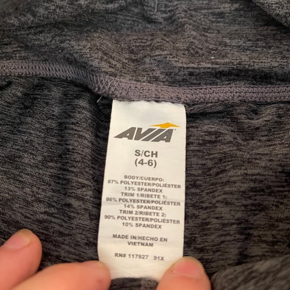 2078 Avia Women's Athletic Leggings Size S (4/6) Gray - Picture 2 of 3